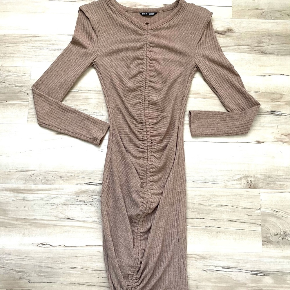 Shein drawstring runched dress